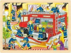 Goki Holzpuzzle 48 Teile Feuerwehr