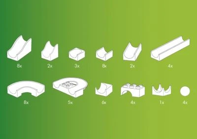 Hubelino - Kugelbahn Bahnelemente-Set, 55 Tlg. 3 Hubelino - Kugelbahn Bahnelemente-Set, 55 Tlg. - Image 3
