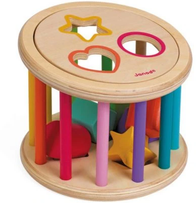 Janod Holz-Sortierspiel Rolltrommel 1 Janod Holz-Sortierspiel Rolltrommel